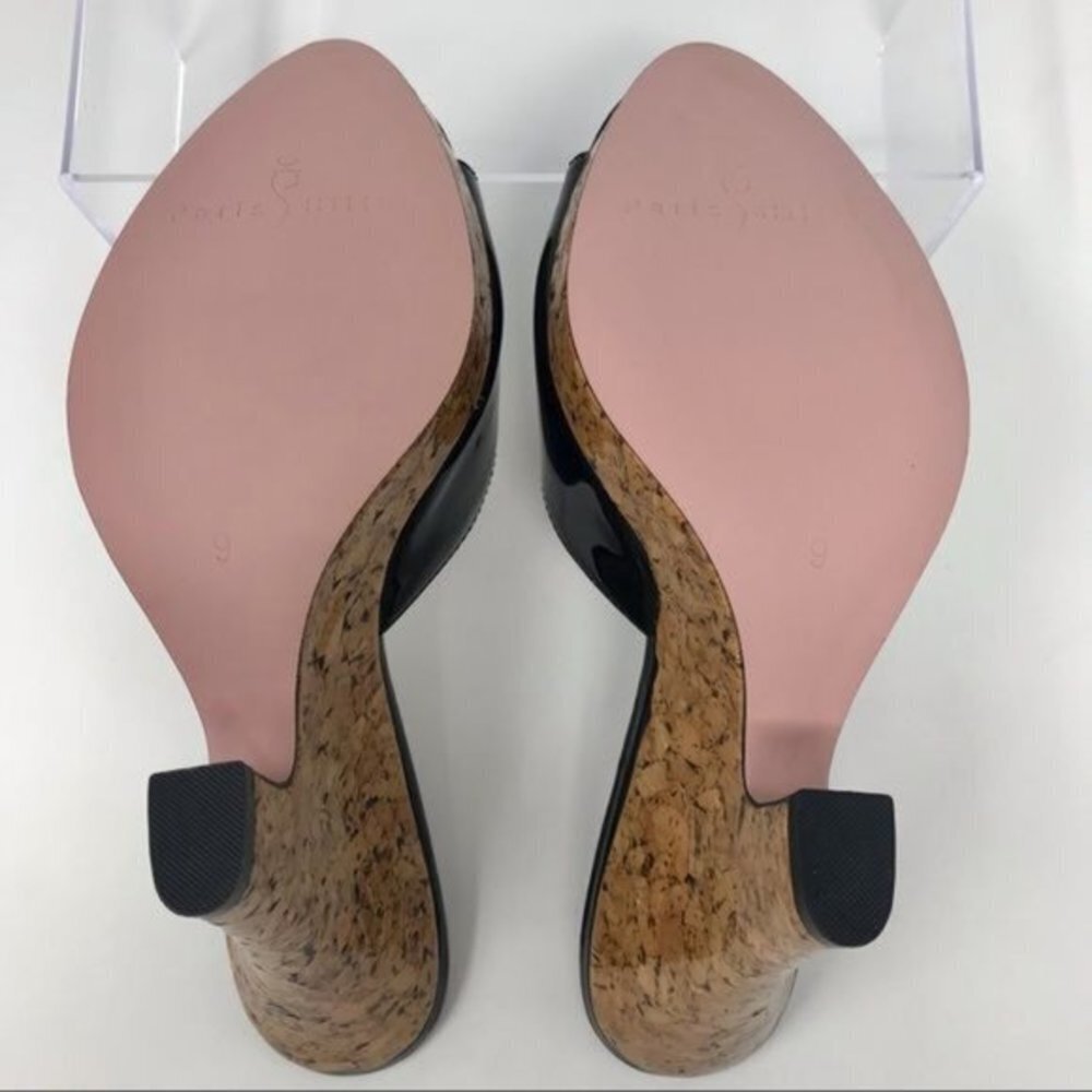 NWT Paris Hilton Black Patent Charme Platform Slide 9M - Picture 8 of 13